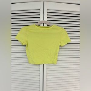 Target cropped yellow tshirt size xs NWT